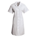 Women's White Short Sleeve 65P/35C Poplin Gripper Front Dress